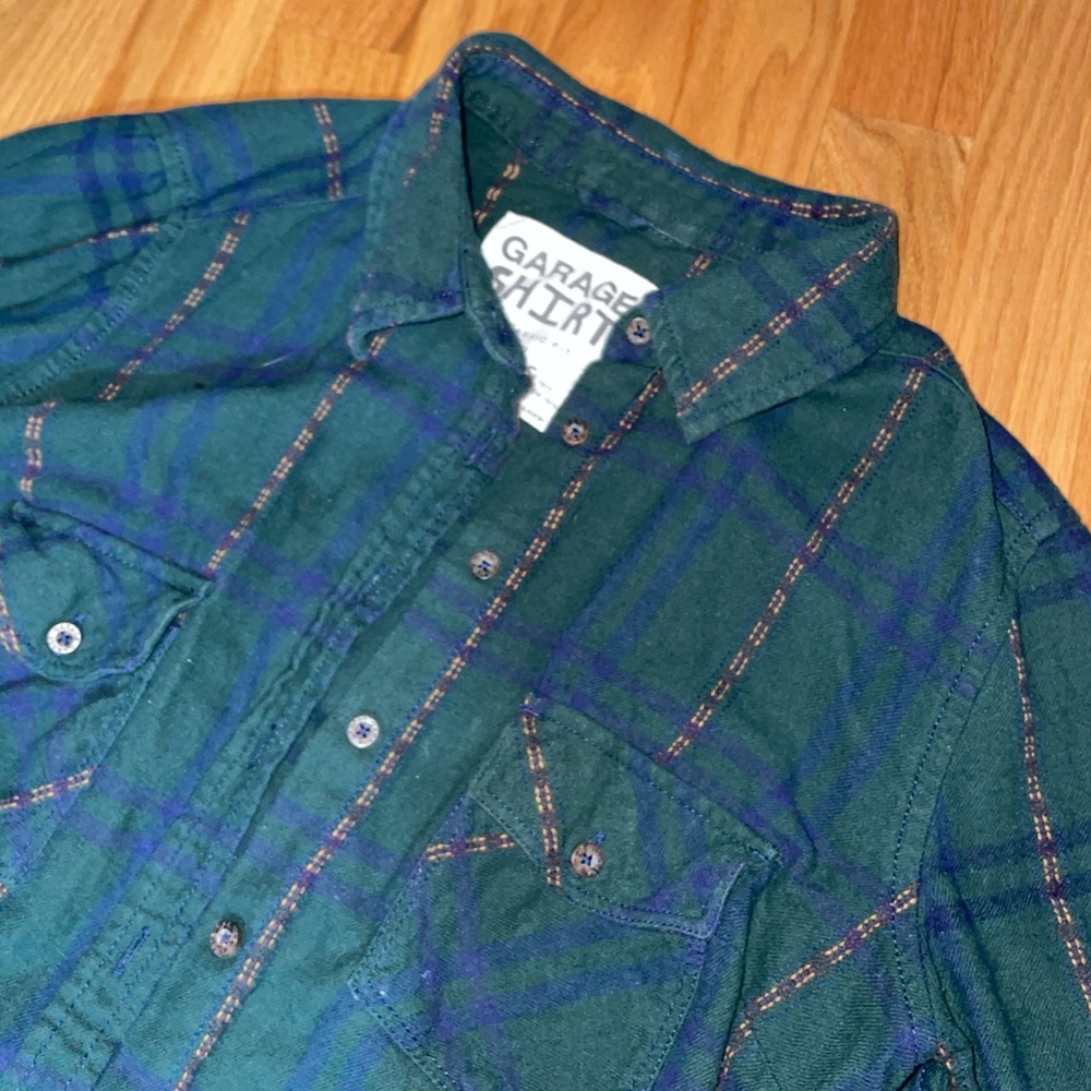 Green and navy flannel